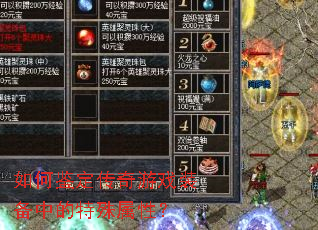 如何鉴定传奇游戏装备中的特殊属性? 如何鉴定传奇游戏装备中的特殊属性?