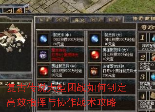 复古传说大型团战如何制定高效指挥与协作战术攻略 复古传说大型团战如何制定高效指挥与协作战术攻略