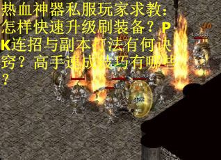 热血神器私服玩家求教：怎样快速升级刷装备？PK连招与副本打法有何诀窍？高手速成技巧有哪些？